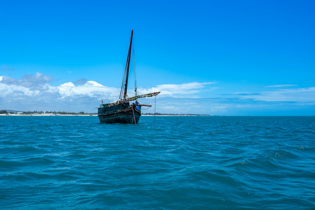 A boat on the Indian Ocean off the Dar es Salaam coast