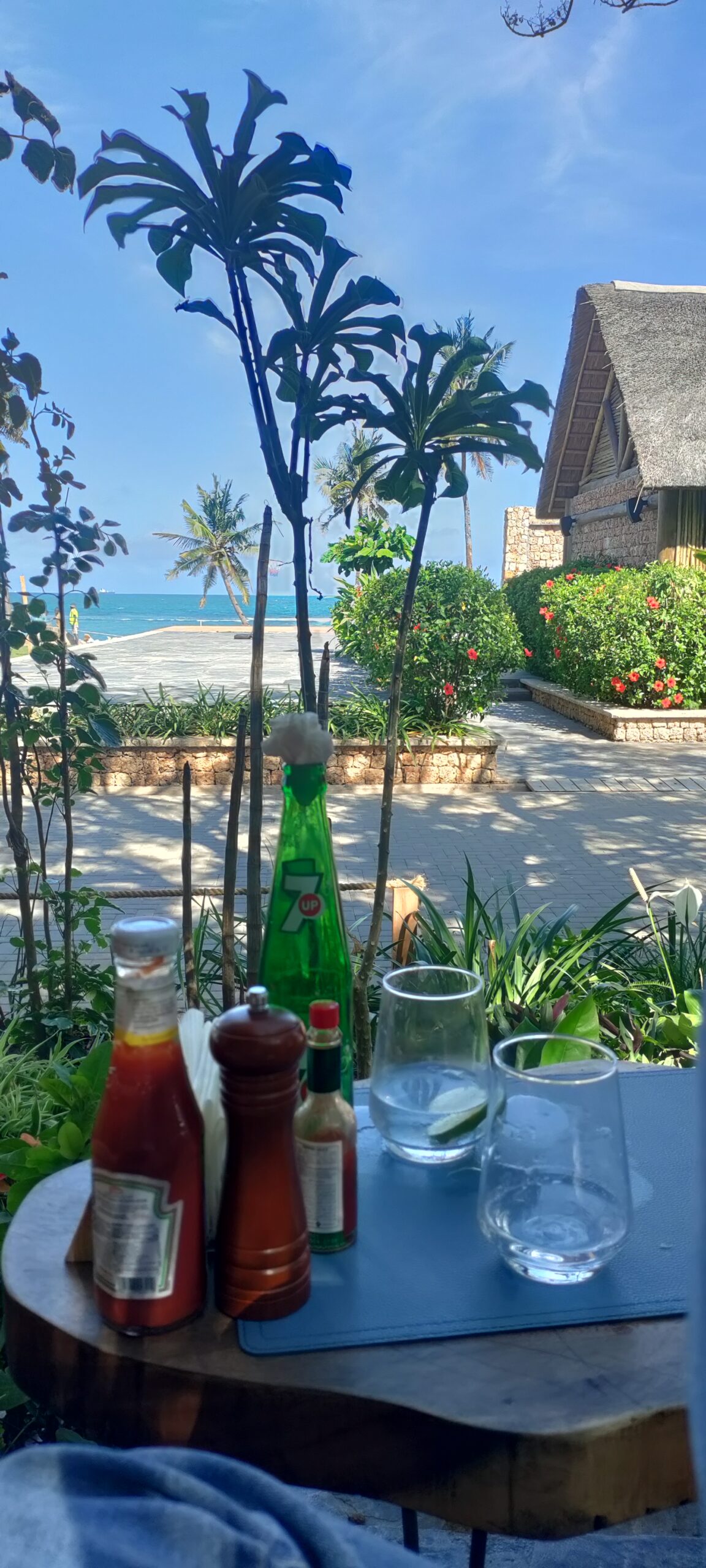 Indian Ocean view from a beachside restaurant in Dar es Salaam, Tanzania