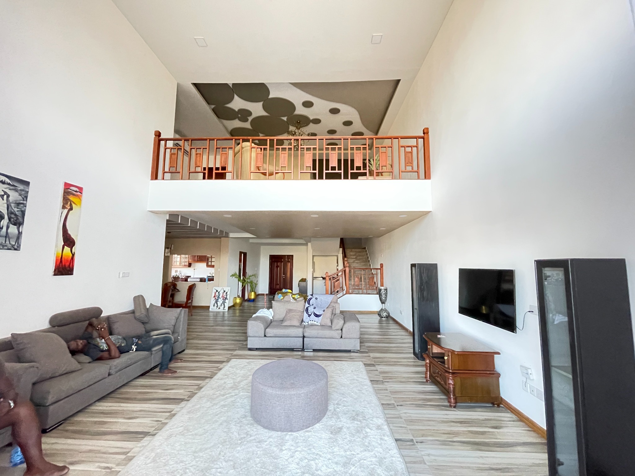 The interior of the eighth-floor duplex Airbnb that helped fund Gallivanters Hostel renovations