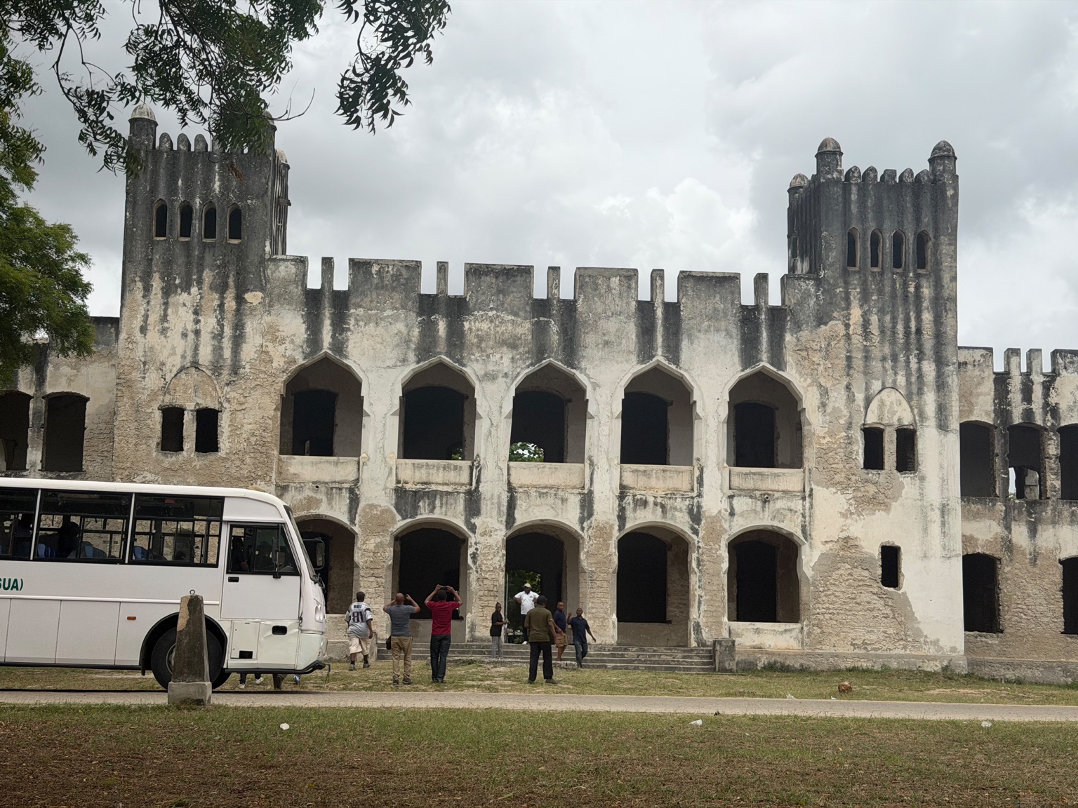 A historic building photographed on Kibwana's coastal journey.